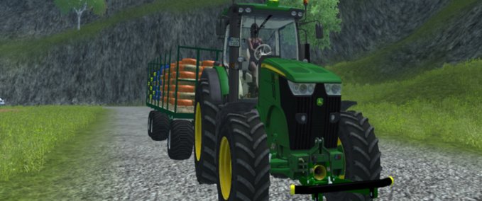 Verkehr John Deere mit Saatgutanhänger Landwirtschafts Simulator mod