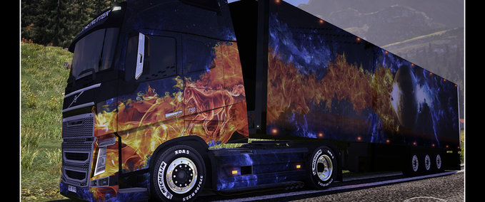 Skins Volvo - New FH Blue Fire Eurotruck Simulator mod
