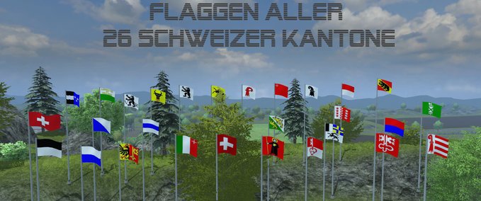 Platzierbare Objekte Schweizerflaggen Landwirtschafts Simulator mod