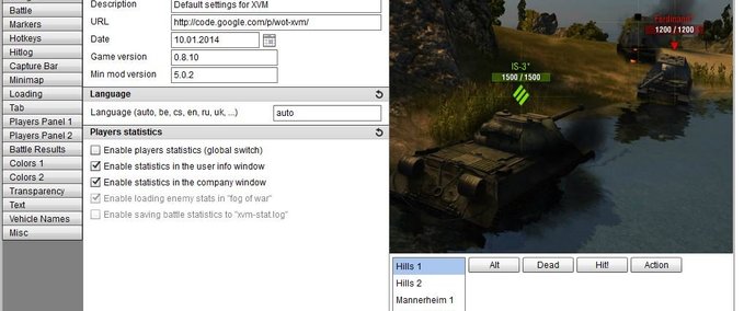 Mod Packs XVM Offline Editor World Of Tanks mod