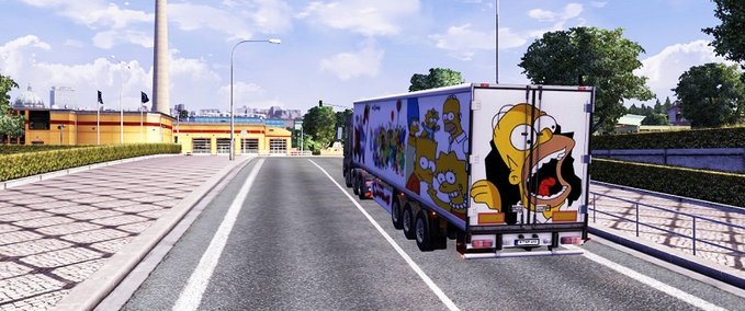 Skins Simpsons trailer skin Eurotruck Simulator mod