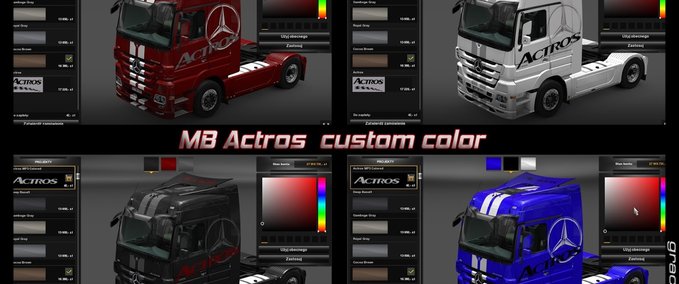 Skins MB Actros custom color Eurotruck Simulator mod