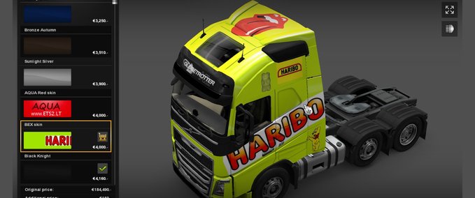 Skins Volvo Haribo Eurotruck Simulator mod