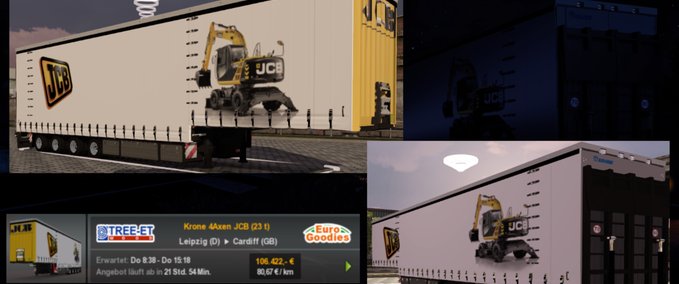 Standalone-Trailer Krone Jumbo JCB Curtainside 4 Axel Eurotruck Simulator mod