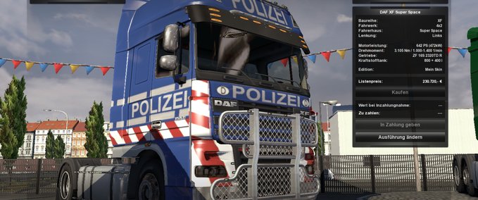 Skins DAF Polizei  Eurotruck Simulator mod