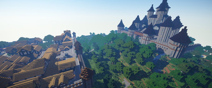 Maps Burg mit Stadt Minecraft mod