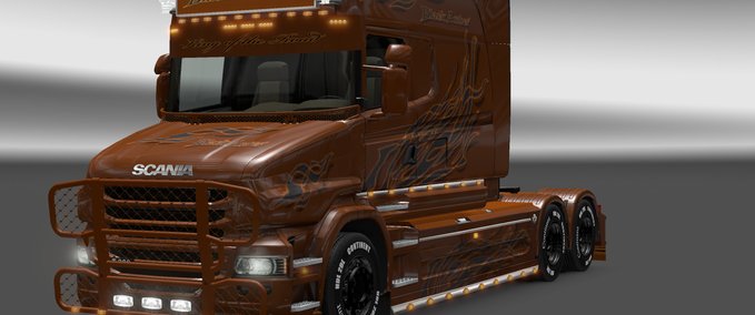 Skins Scania T Longline Black Amber Eurotruck Simulator mod
