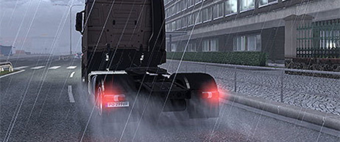 Mods Larger rain spray from wheels Eurotruck Simulator mod