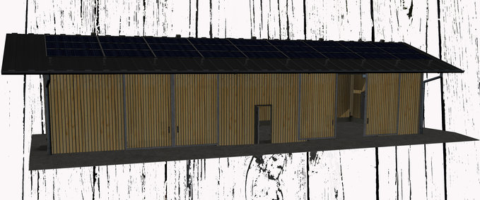 Gebäude mit Funktion Fahrzeughalle mit Solar Panel Landwirtschafts Simulator mod