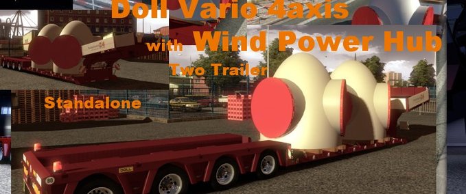 Standalone-Trailer Doll Vario 4axis with Wind Power Hub Eurotruck Simulator mod