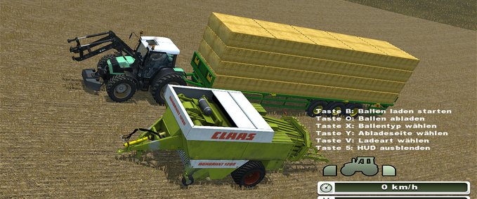 Patches Claas Quadrant 1200 Ballen  mit UBT laden Landwirtschafts Simulator mod