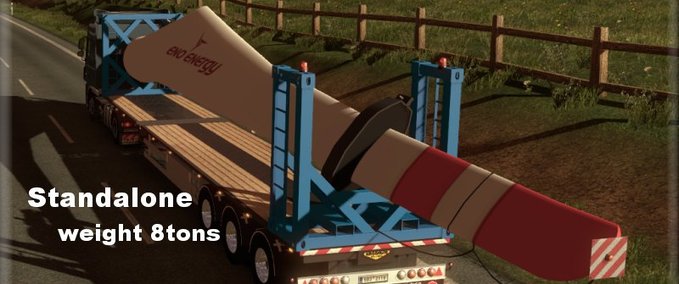 Standalone-Trailer Broshuis 3axis with Wind Turbine Blade Eurotruck Simulator mod