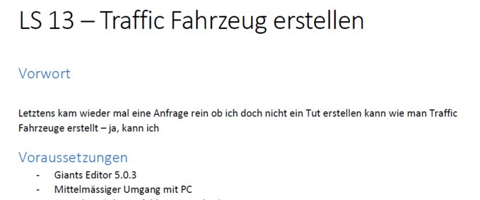 Tutorials Trafficfahrzeuge erstellen Landwirtschafts Simulator mod