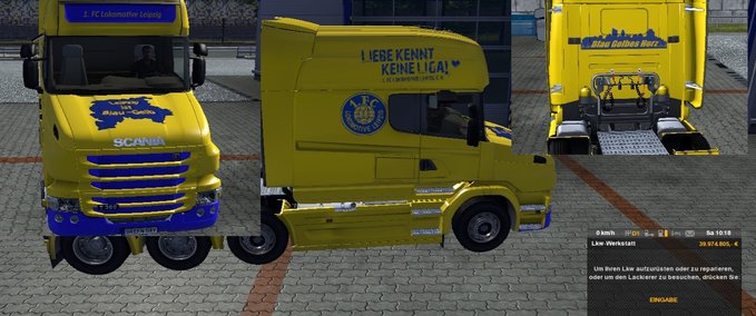 Skins Scania T Longliner 1 FC Lokomotive Leipzig Eurotruck Simulator mod