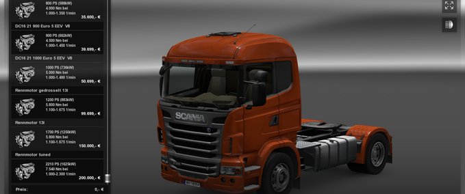 Sonstige Motor Mod Eurotruck Simulator mod