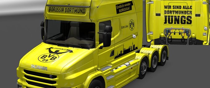 Skins Scania T Longliner Borussia Dortmund Skin Eurotruck Simulator mod