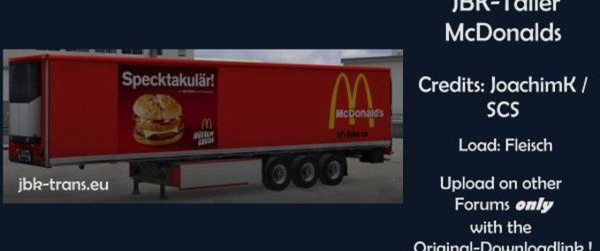 Standalone-Trailer Trailer McDonalds Eurotruck Simulator mod