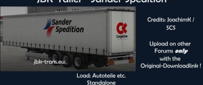 Standalone-Trailer JBK-Trailer Sander Spedition  Eurotruck Simulator mod