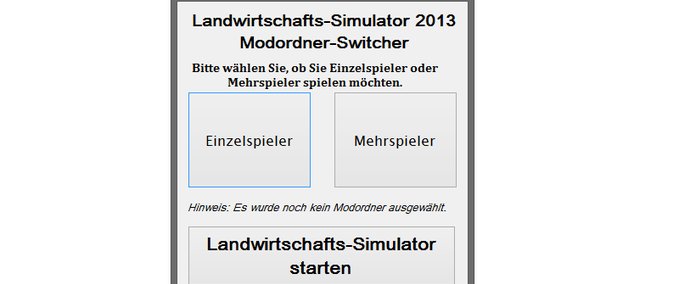 Tools LS13 Modordner Switcher Landwirtschafts Simulator mod