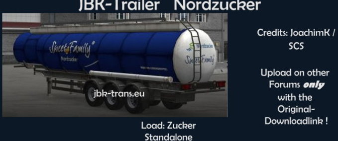 Standalone-Trailer JBK Trailer Nordzucker Eurotruck Simulator mod