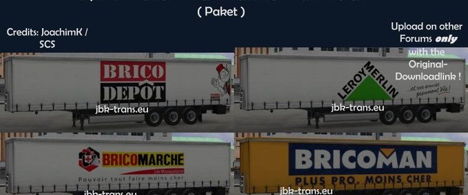 Standalone-Trailer JBK Trailer Baumärkte France  Eurotruck Simulator mod