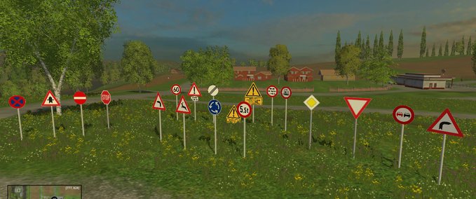 Platzierbare Objekte Warn Verkehrsschilder Landwirtschafts Simulator mod