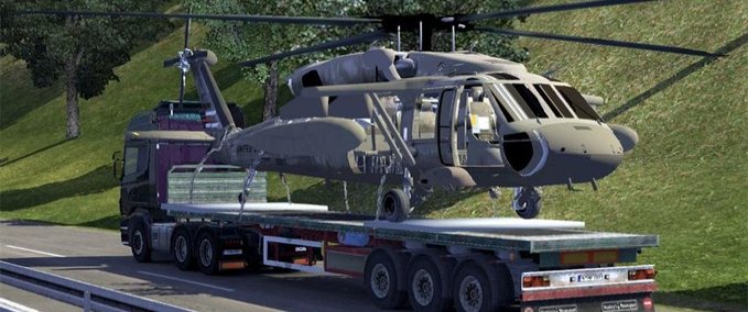 Trailer Army Helicopter UH60 Trailer Eurotruck Simulator mod