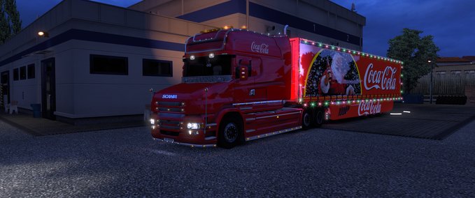 Trucks Scania T und Trailer Coca Cola XMAS Eurotruck Simulator mod
