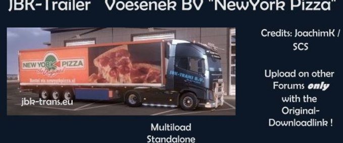 Standalone-Trailer JBK-Trailer Voesenek NewYork Pizza Eurotruck Simulator mod