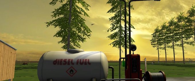Platzierbare Objekte  Fuelstation with lights Landwirtschafts Simulator mod