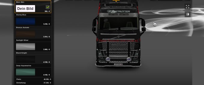Skins Volvo Deluxe Trans Eurotruck Simulator mod