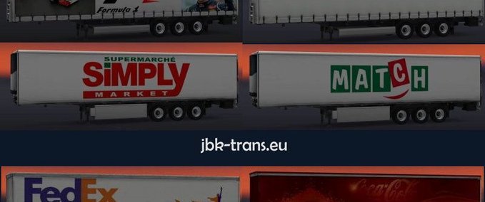 Standalone-Trailer JBK-Trailerpack mit 16 Trailern Eurotruck Simulator mod
