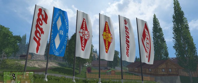 Platzierbare Objekte Ostalgie Flaggen  Landwirtschafts Simulator mod