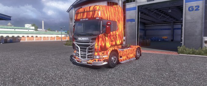 Skins Flammen Scania R 2009 Eurotruck Simulator mod