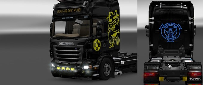 Skins Borussia Dortmund Scania Vabis Eurotruck Simulator mod
