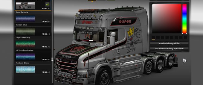 Skins Scania T EXC Longline Metallic Skin Eurotruck Simulator mod