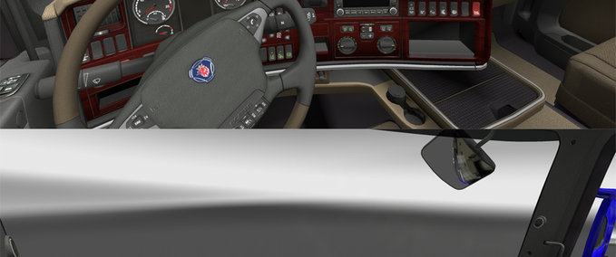 Interieurs Wooden dashboard Scania R Eurotruck Simulator mod