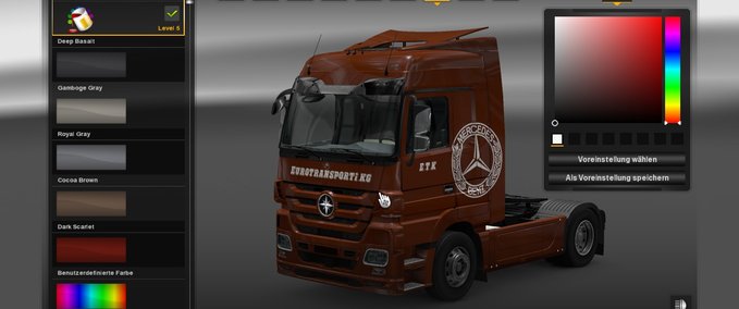 Skins etk Mercedes  Eurotruck Simulator mod