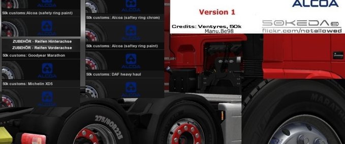 Sonstige 50k DAF Alcoa Reifen Pack  Eurotruck Simulator mod