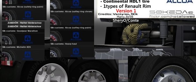 Sonstige 50k Alcoa Renault Reifen Pack Eurotruck Simulator mod