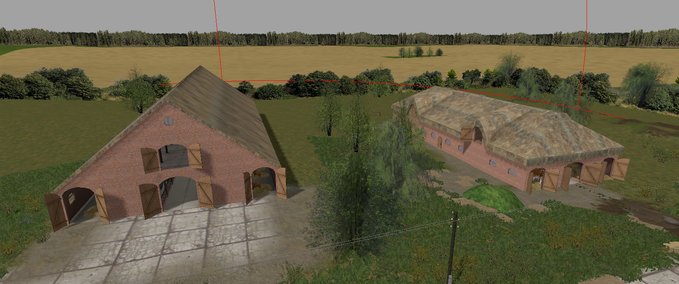 Gebäude Kuh und Schafstall mit Reetdach Landwirtschafts Simulator mod