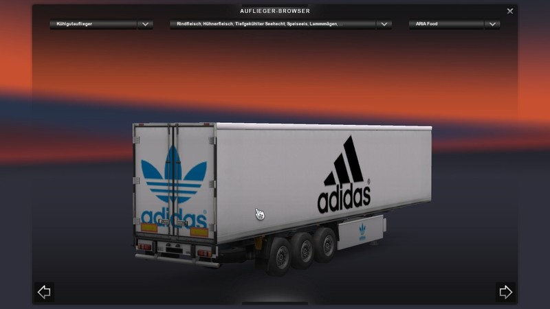 Doordeweekse dagen restaurant het is mooi ETS 2: Adidas Trailer v 1.0 Skins Mod für Eurotruck Simulator 2