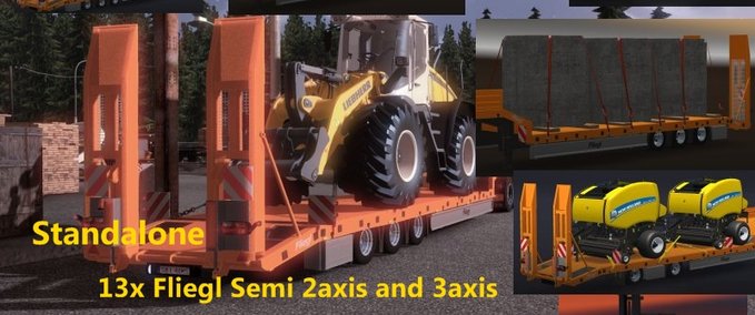 13x Fliegl Semi Trailer 2axis and 3axis  V2 Mod Image