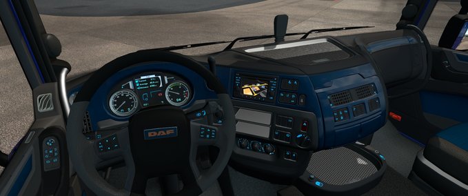 Interieurs DAF XF EURO 6 Blau Carbon  Eurotruck Simulator mod