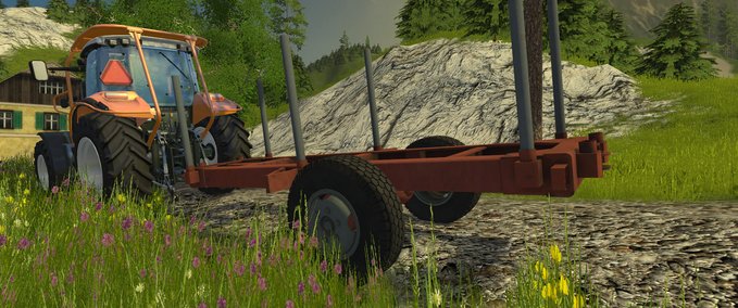 Sonstige Anhänger kleiner Holzauflieger  Landwirtschafts Simulator mod