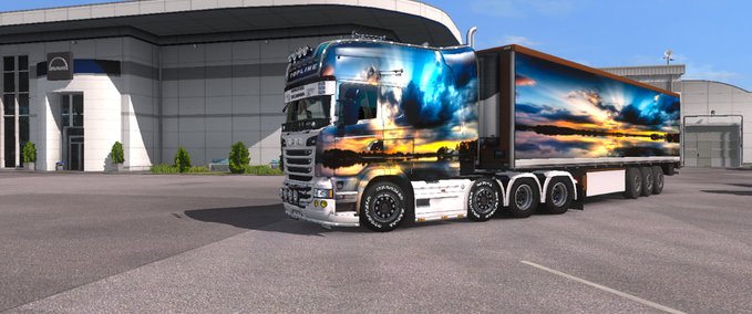 Skins Haut für Scania Longline RJL EXC + Trailer Eurotruck Simulator mod