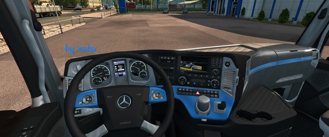 Interieurs Actros 2014 Blue-Black Steel Eurotruck Simulator mod