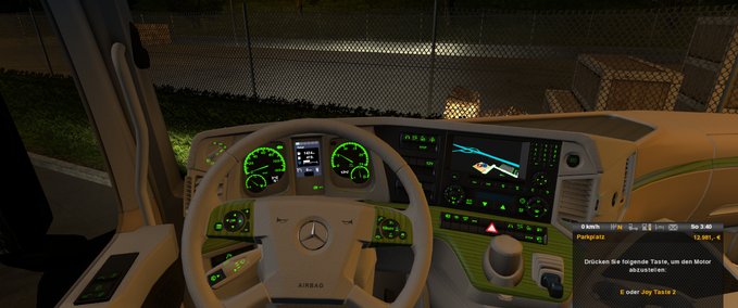 Interieurs Mercedes Benz MP4 Weiß Grün Eurotruck Simulator mod