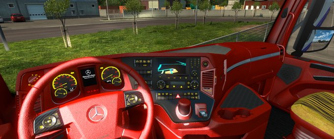 Interieurs mb Rotes Leder  Eurotruck Simulator mod
