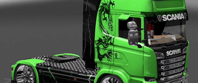 Skins Grüner Drache Skin für Scania Streamline Eurotruck Simulator mod